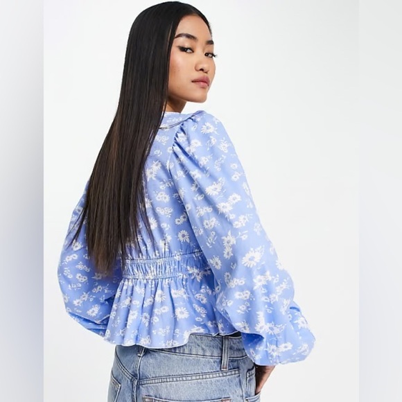Blue Floral Blouse - Picture 4 of 5